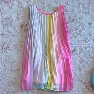 Multicolor Pleated Sleeveless Dress
